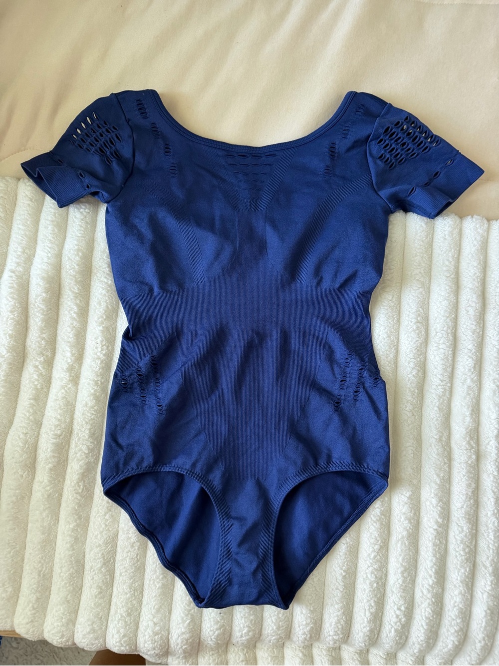 IVY PARK Navy Short-Sleeve Athletic Bodysuit